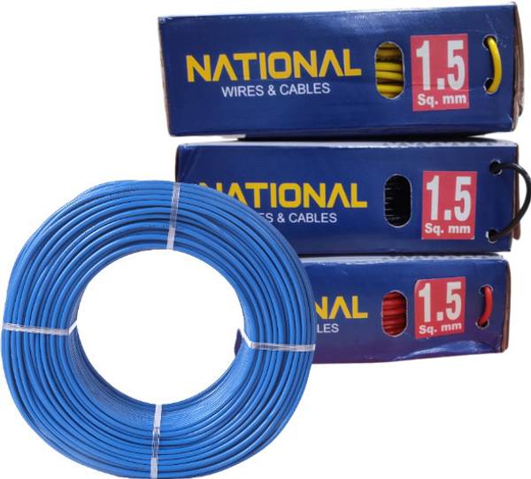 ELSON Fire Proof PVC Inusulated CCA (1.5 mm wire) 1.5 sq/mm Blue 91 m Wire