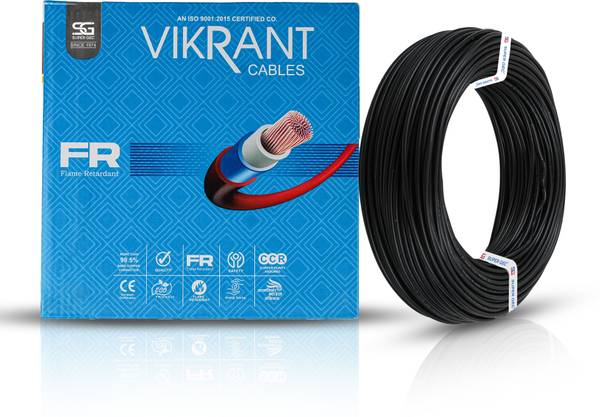 SUPER GEC Vikrant Electric Wires and Cable | FR PVC Insulated | CCR Copper | House Wire 2.5 sq/mm Black 64 m Wire