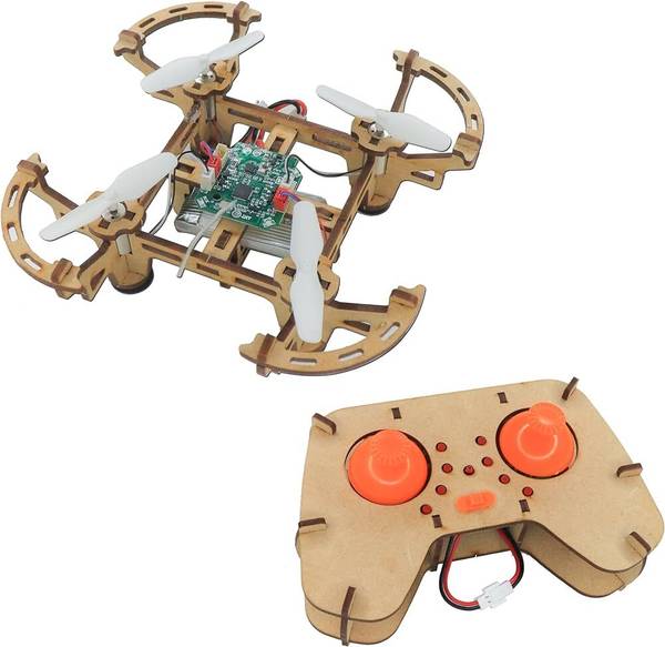 Techno Kitz XYQ-2 Wooden Assembly DIY Toy Drone Aircraft with Remote Electronic Components Electronic Hobby Kit