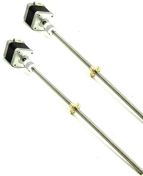 INVENTO 2pcs Nema 17 4.2 Kg-cm Stepper Motor+Flexible coupling+300mm M5 5mm 0.8mm Rod Automotive Electronic Hobby Kit