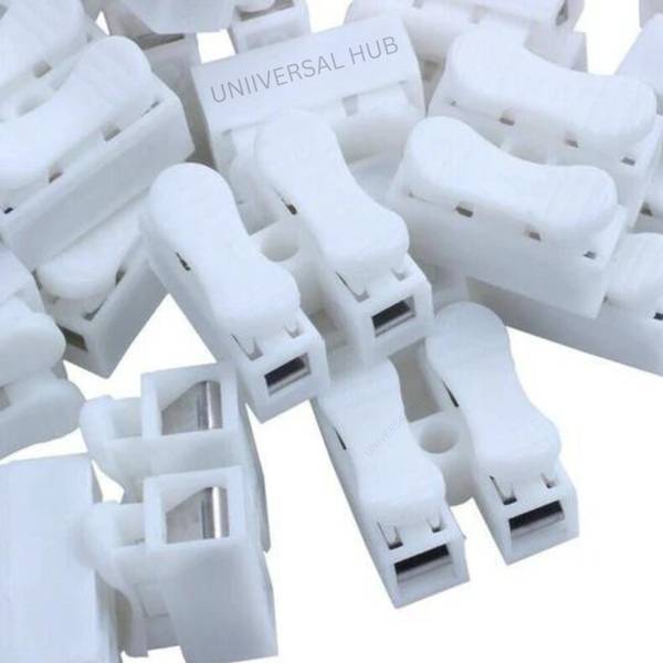 Universal Hub 30PCS 2 Pins Cable Clamp Connectors Electrical Push Type Cable Connectors Electronic Components Electronic Hobby Kit