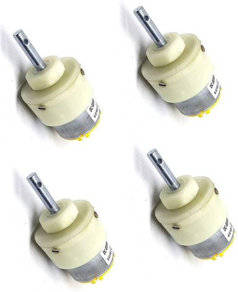 INVENTO 4pcs 6V - 12V 5 Kg-cm 500 rpm DC Motor Metal Geared Motor for Robot Automotive Electronic Hobby Kit