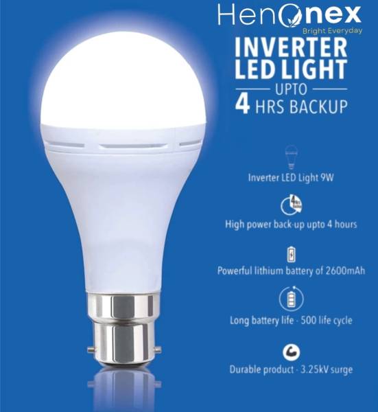 Henonex RECARGEABLE B22 ACL/DC INVER BULB B22 (PACK OF 1) 4 hrs Bulb Emergency Light