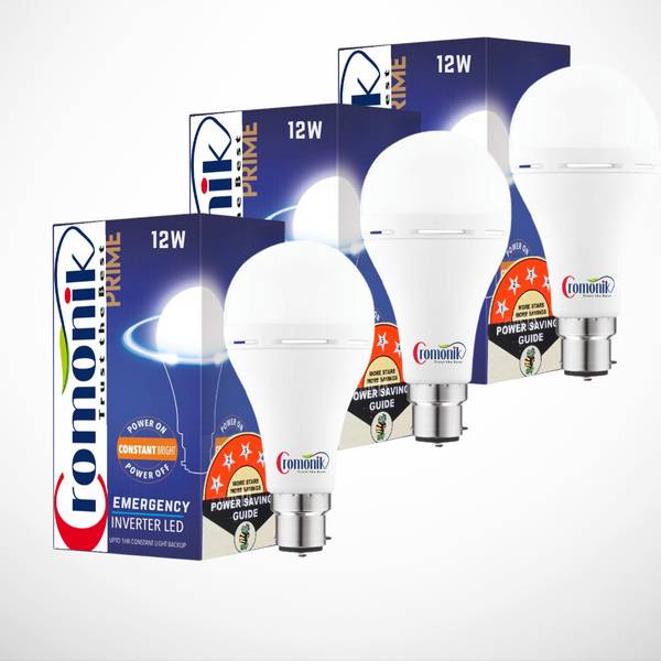 Cromonik (Pack of 3)-Rechargeable 12W Bulb with Long Battery Life 4 hrs Bulb Emergency Light