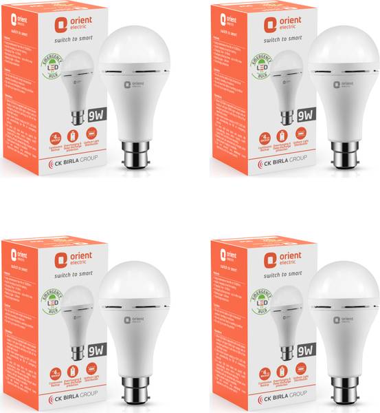 Orient Electric Emergency Bulb 9W, Pack of 4 4 hrs Bulb Emergency Light