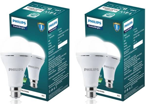 PHILIPS 14W NEO Emergency LED Bulb Pack of 2 with backup of upto 4 hrs Bulb Emergency Light