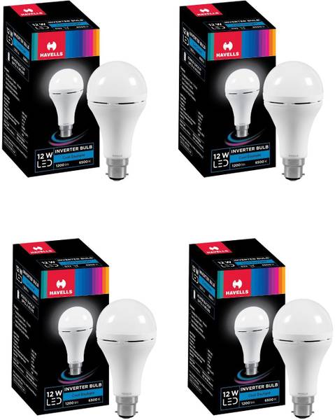 HAVELLS 12W Inverter Bulb Pack of 4 4 hrs Bulb Emergency Light