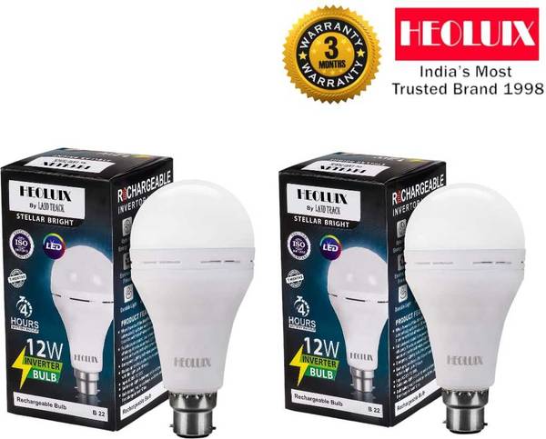 heoluix Emergency inverter rechargeable bulb 12w battery backup 4 hrs Bulb Emergency Light