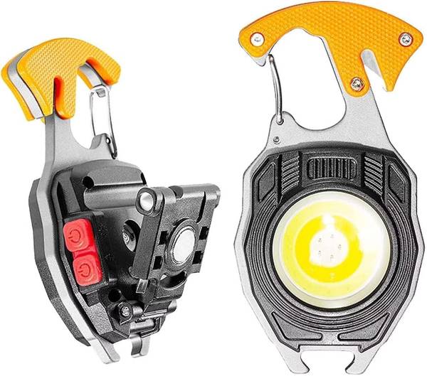 Bistrodel 6-in-1 Keychain Flashlight with Rechargeable Lighter 1.5 hrs Torch Emergency Light