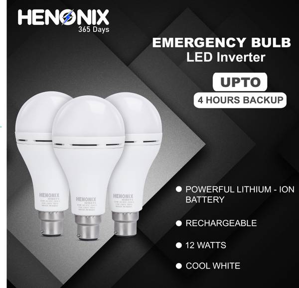 HENONIX Rechargeable Inverter Bulb Pack of 1 4 hrs Bulb Emergency Light