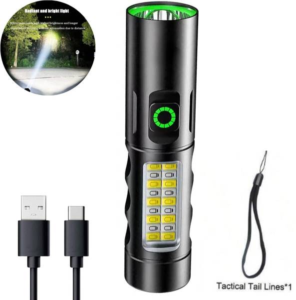 DPM Rechargeable Portable Long Lasting Life Telescopic Zoom Flashlight Super Bright 7 hrs Torch Emergency Light