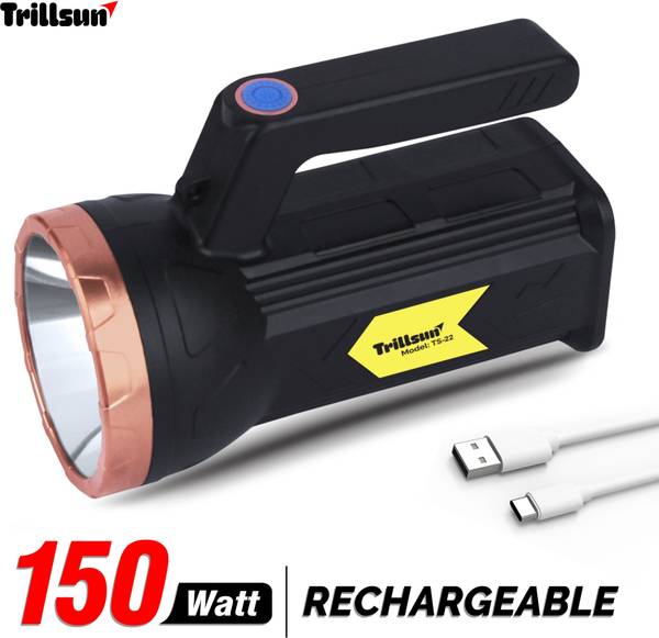 Trillsun High Power 1 KM Range, SOS Blinker, Rechargeable (Lithium Battery) 8 hrs Torch Emergency Light