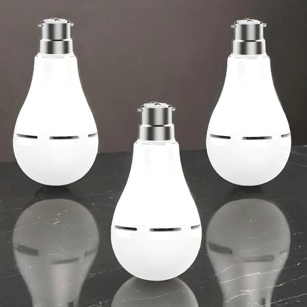 Clairbell Charging Bulb 9W LED 1200mAh battery 4 hrs emergency light Pack of 3 bulbDC289 4 hrs Bulb Emergency Light