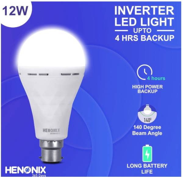 HENONIX 12 W Round B22 Inverter 4 hrs Bulb Emergency Light