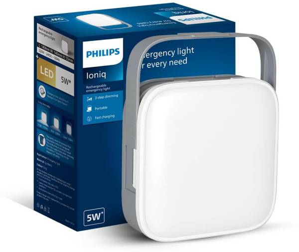 PHILIPS Ioniq 5W Square Portable Emergency Rechargeable LED Lantern with backup of upto 5 hrs Lantern Emergency Light