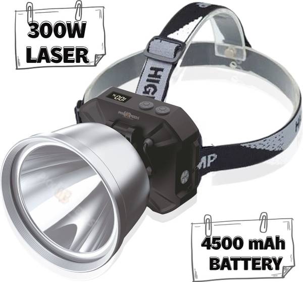 Pick Ur Needs Chargeable 300W Bright LED Head Lamp 4500mAh Battery With Indicator Type C Port 7 hrs Torch Emergency Light