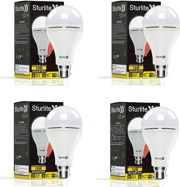 Sturlite Inverter 10W Rechargeable LED Emergency Bulb (Pack of 4) 4 hrs Bulb Emergency Light