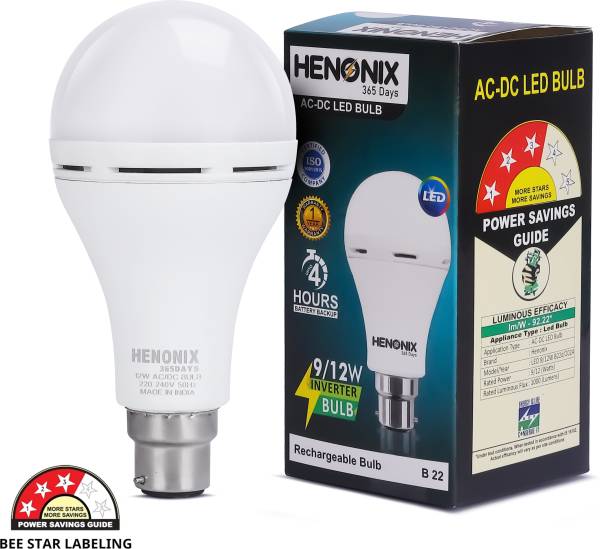 HENONIX Light Bulb | Emergency Light | LED Bulb Light | 12 Watt 4 hrs Bulb Emergency Light