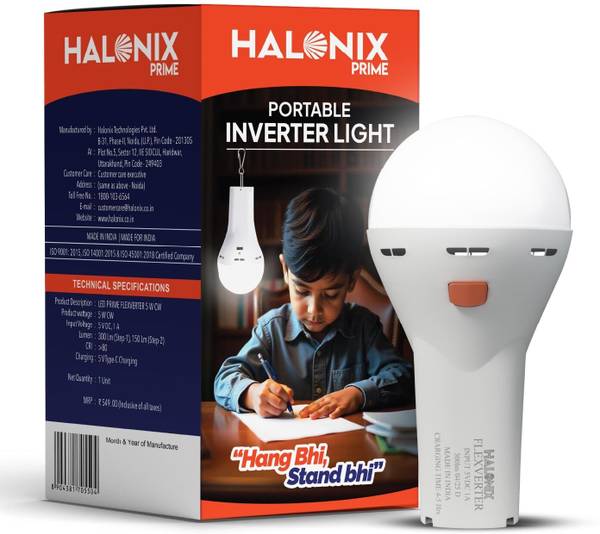 HALONIX 5W PORTABLE WHITE EME BULB PACK OF-01 4 hrs Bulb Emergency Light