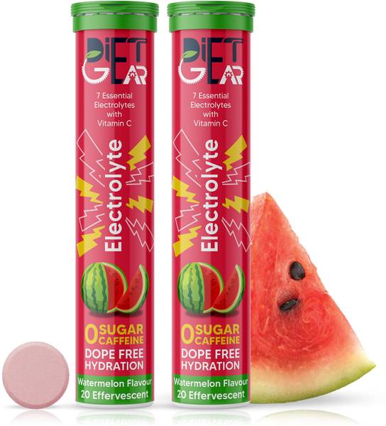 DIET GEAR Electrolytes Effervescent, Zero Sugar, Zero Caffeine, Pre & Post Workout Energy Hydration Drink