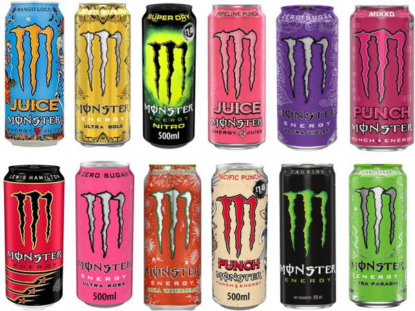 Monster Drink Variety Pack Zero Sugar Juice Carbonated Energy Drink 12 Exotic Flavours Energy Drink