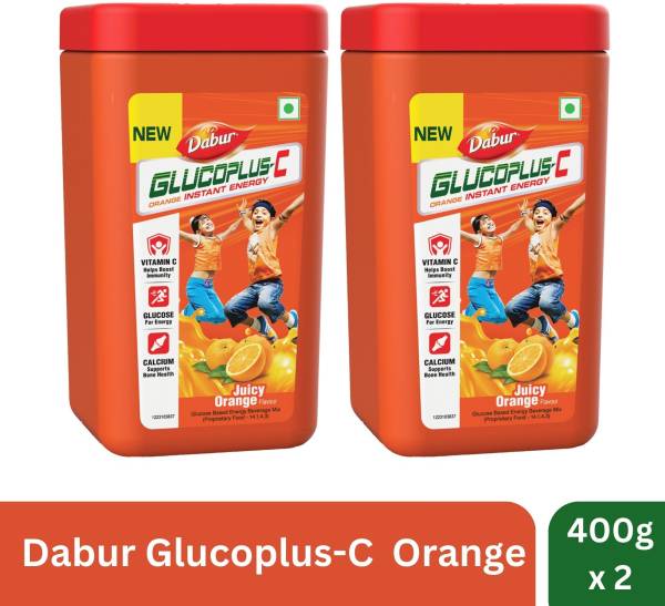 Dabur GlucoPlus-C Instant Energy Glucose Juicy & Tasty (Orange Powder) Energy Drink