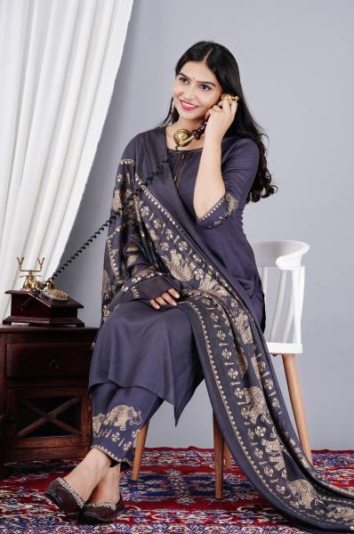 Bruno Printed Kurta, Trouser/Pant & Dupatta Set