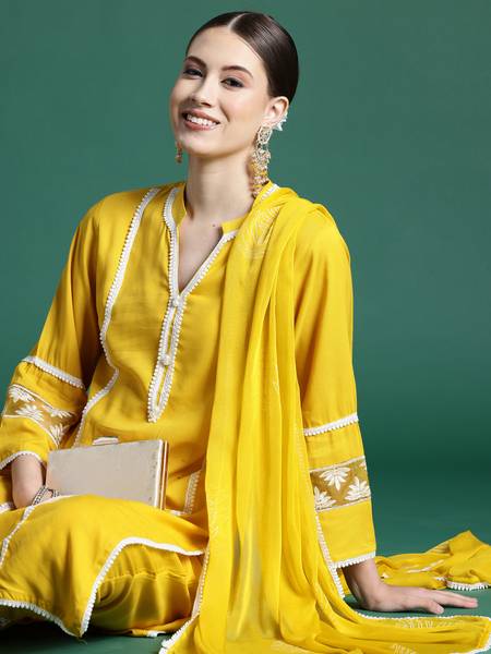 Indo Era Women Kurta Pant Dupatta Set