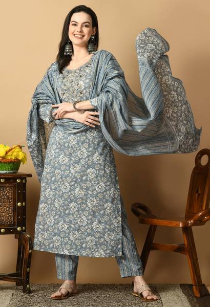 avyco Women Kurta Pant Dupatta Set