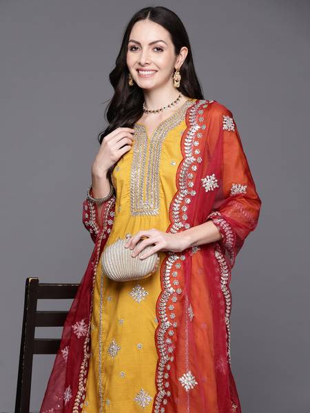 Indo Era Women Kurta Pant Dupatta Set