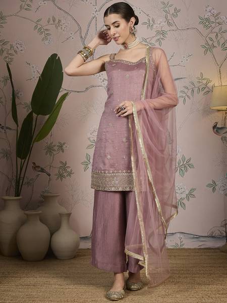 House of Pataudi Women Kurta Palazzo Dupatta Set