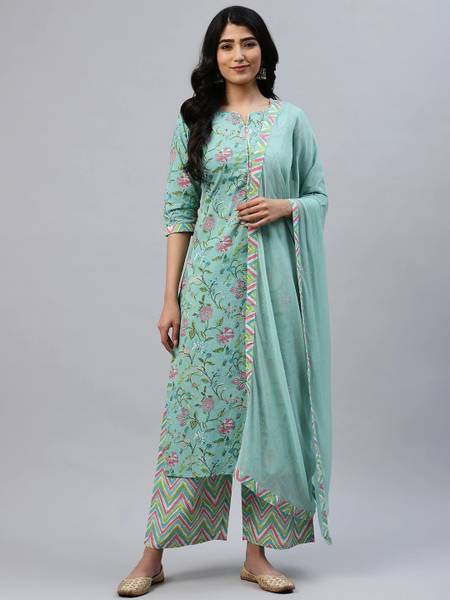 LIBAS Women Kurta Palazzo Dupatta Set