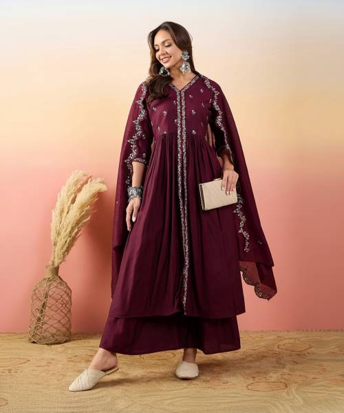 Tasrika Women Kurti Palazzo Dupatta Set