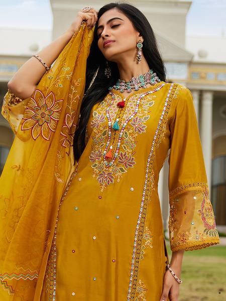 Indo Era Women Kurta Pant Dupatta Set