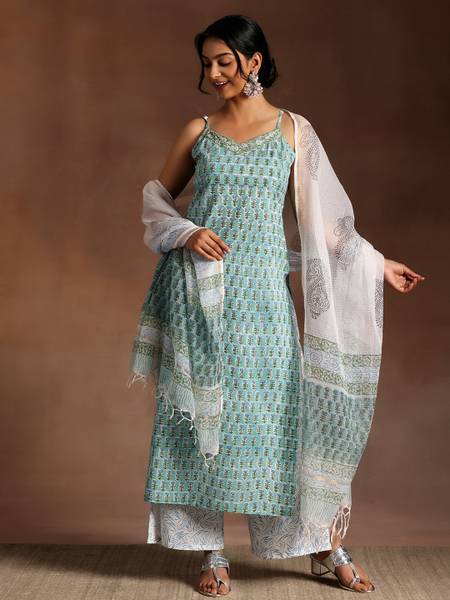 LIBAS Women Kurta Palazzo Dupatta Set