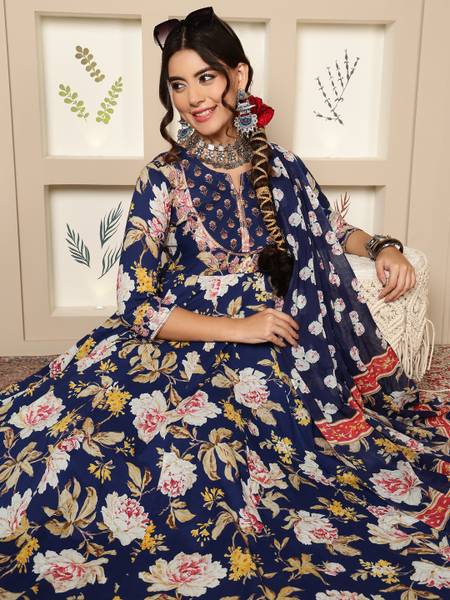 KIMAYRA Women Kurta Palazzo Attached Dupatta Set
