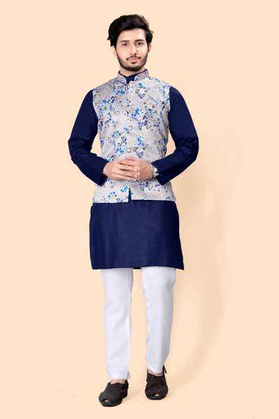 PARALLEL TIMES Men Kurta Pyjama Ethnic Jacket Set
