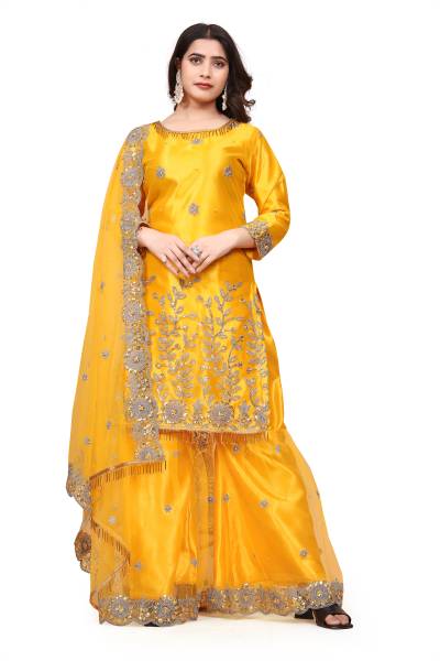 DEEPTEX. Women Kurta Sharara Dupatta Set