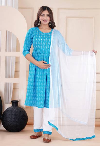 Sona Vely Women Ethnic Top Pant Dupatta Set