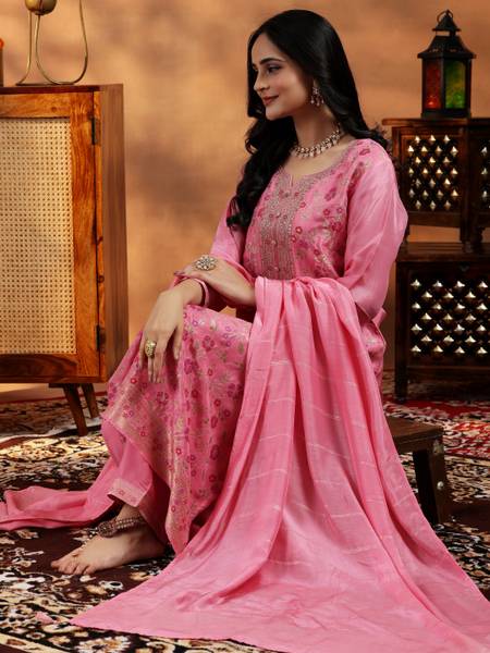 LIBAS Women Kurta Palazzo Dupatta Set