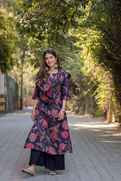 Royal Export Women Kurta Palazzo Dupatta Set