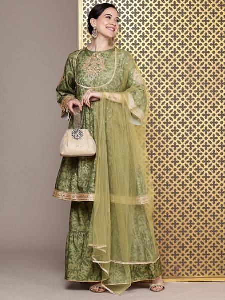 House of Pataudi Women Kurta Sharara Set