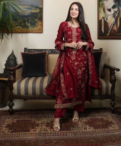 LIBAS Women Kurta Pant Dupatta Set