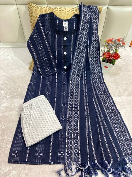 M I TEXTILE Women Ethnic Top Pant Dupatta Set