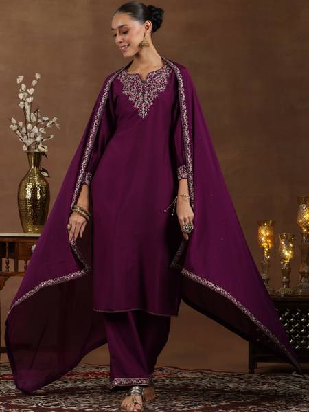 LIBAS Women Kurta Palazzo Dupatta Set