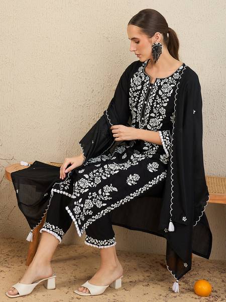 Indo Era Women Kurta Pant Dupatta Set