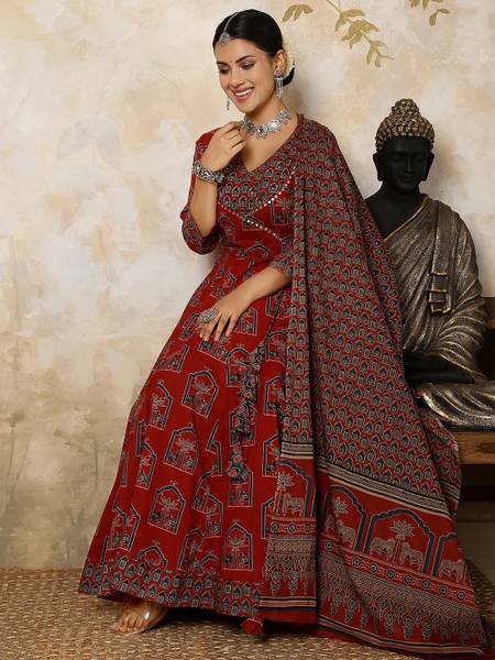 Gulmohar Jaipur Women Kurta Palazzo Dupatta Set