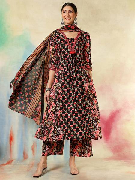 KIMAYRA Women Kurta Palazzo Dupatta Set