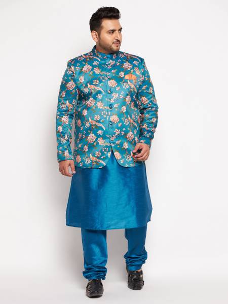 VASTRAMAY PLUS Men Kurta Pyjama Ethnic Jacket Set