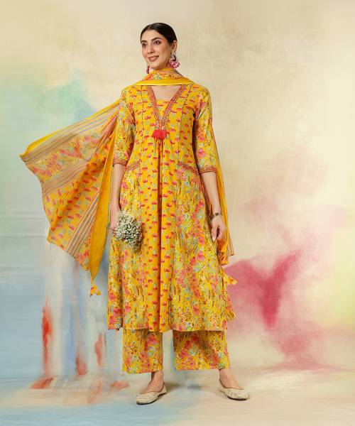 KIMAYRA Women Kurta Palazzo Dupatta Set
